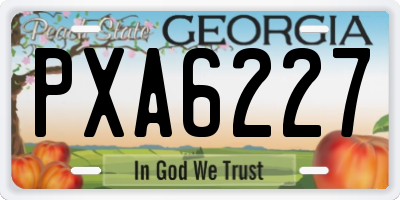 GA license plate PXA6227