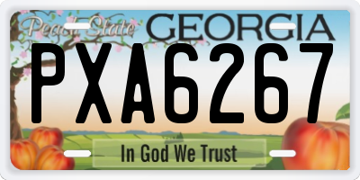GA license plate PXA6267