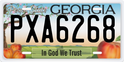 GA license plate PXA6268