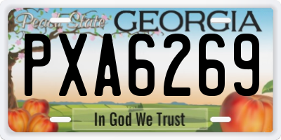 GA license plate PXA6269