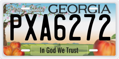 GA license plate PXA6272