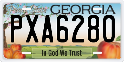 GA license plate PXA6280
