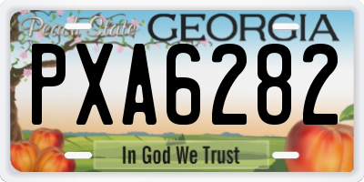 GA license plate PXA6282