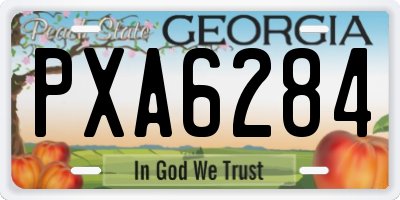 GA license plate PXA6284