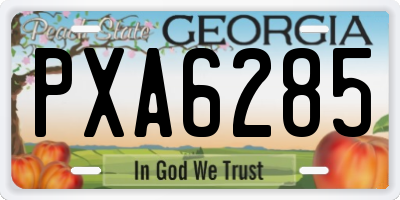 GA license plate PXA6285