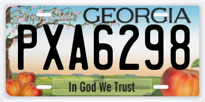 GA license plate PXA6298