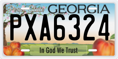 GA license plate PXA6324