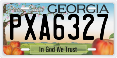 GA license plate PXA6327
