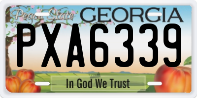 GA license plate PXA6339