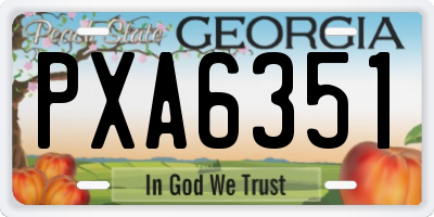 GA license plate PXA6351