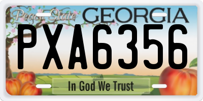 GA license plate PXA6356