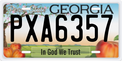 GA license plate PXA6357