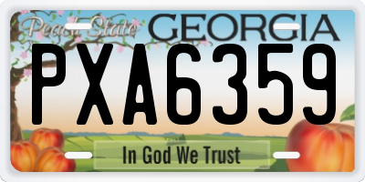 GA license plate PXA6359