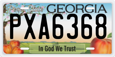 GA license plate PXA6368