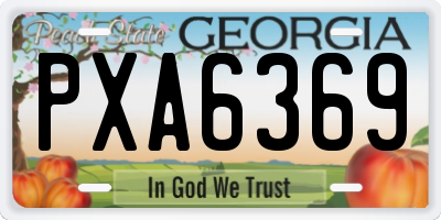 GA license plate PXA6369