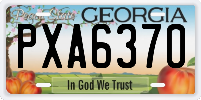 GA license plate PXA6370