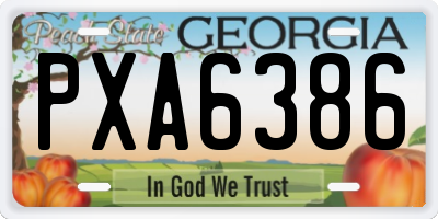 GA license plate PXA6386