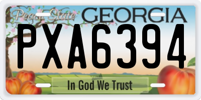 GA license plate PXA6394