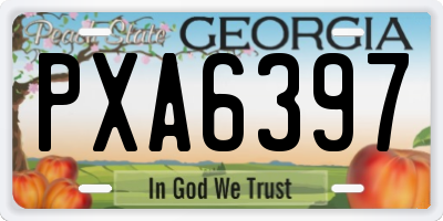 GA license plate PXA6397