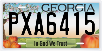 GA license plate PXA6415