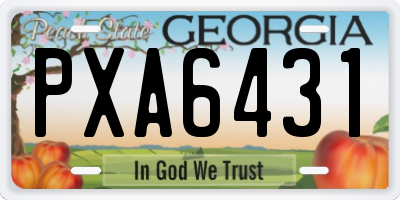GA license plate PXA6431