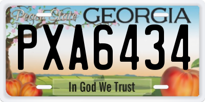 GA license plate PXA6434