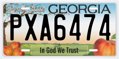 GA license plate PXA6474