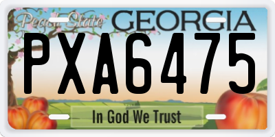 GA license plate PXA6475