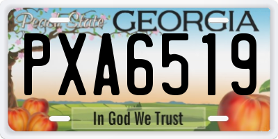 GA license plate PXA6519