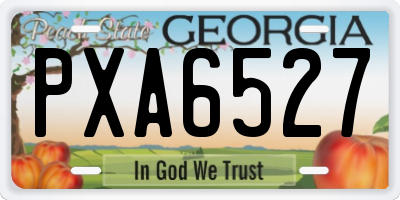 GA license plate PXA6527