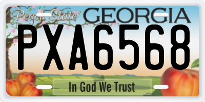 GA license plate PXA6568