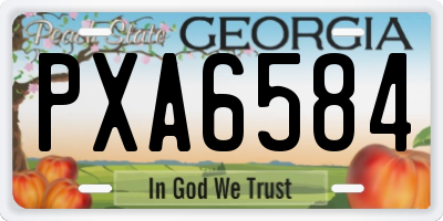 GA license plate PXA6584