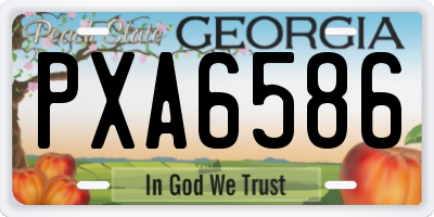 GA license plate PXA6586