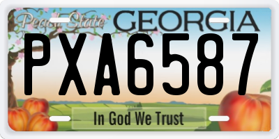 GA license plate PXA6587