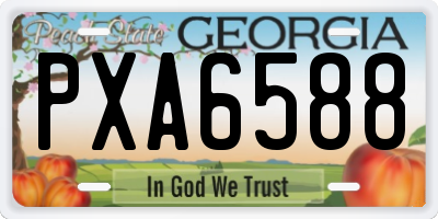 GA license plate PXA6588