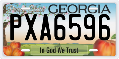 GA license plate PXA6596