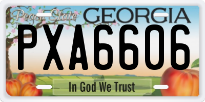 GA license plate PXA6606