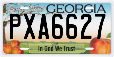 GA license plate PXA6627