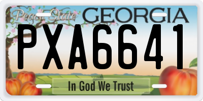 GA license plate PXA6641