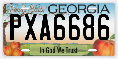 GA license plate PXA6686
