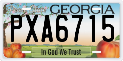 GA license plate PXA6715