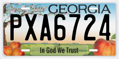 GA license plate PXA6724