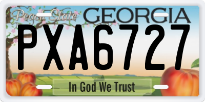 GA license plate PXA6727