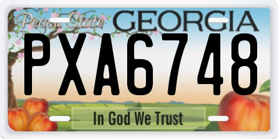 GA license plate PXA6748