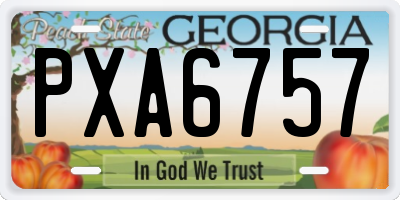 GA license plate PXA6757