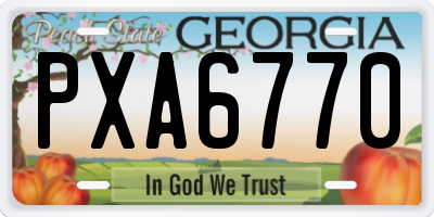 GA license plate PXA6770