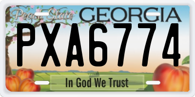 GA license plate PXA6774