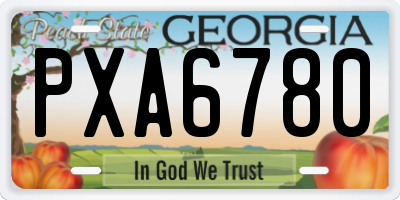 GA license plate PXA6780