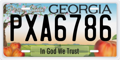 GA license plate PXA6786