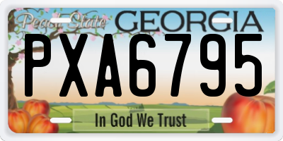 GA license plate PXA6795